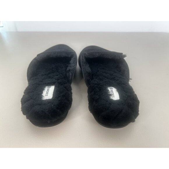 Birdies The Phoebe Black Velvet Faux Fur Lining Mule Flats Slippers Shoes Size 8 - Picture 7 of 12